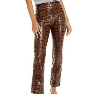 Danielle Bernstein Faux Snakeskin Leather Pants